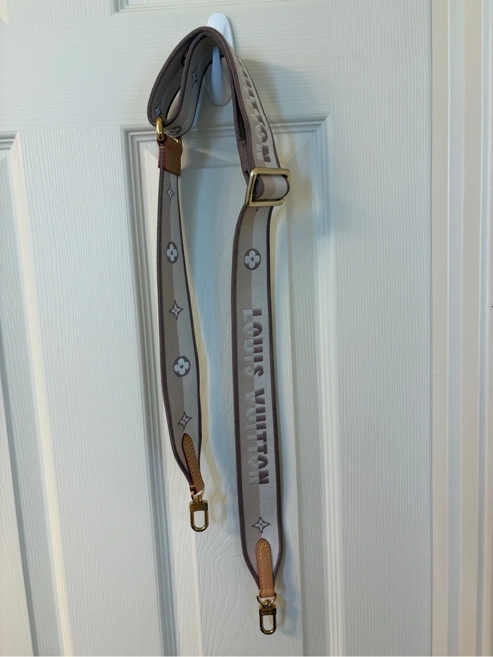 Louis Vuitton Beige and Tan Bandoulière Strap with Gold Hardware